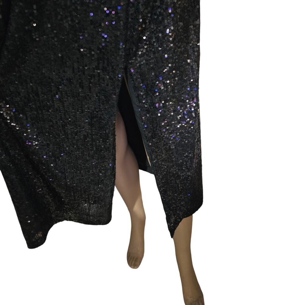 Banana Republic Black Sequin Cocktail Party Dress Size 2 - Picture 3 of 7